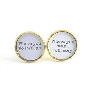 Groom Wedding Cufflinks, Ruth 1:16 Verse, Anniversary Gift
